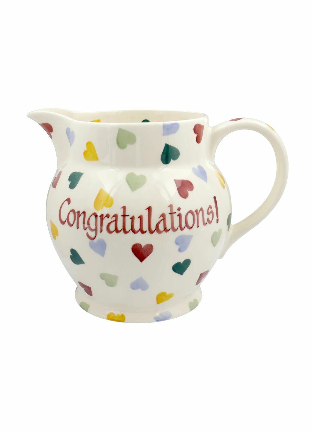 Personalised Polka Heart 3 Pint Jug - Customise Your Own Pottery