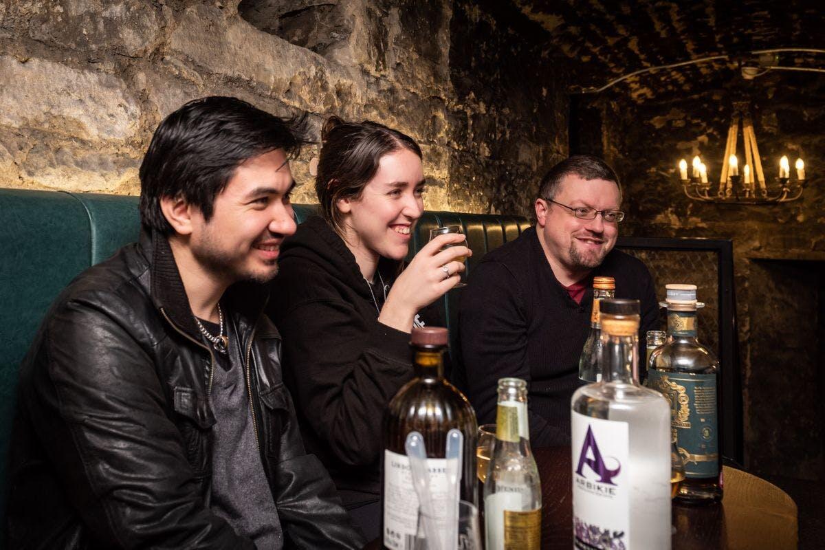 Edinburgh Old Town Underground Gin Tasting Experience with Gin Cocktail Afternoon Tea Vintage Bus Tour for Two