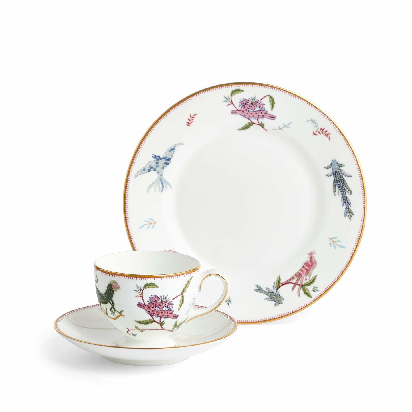 Wedgwood Mythical Creatures Teacup, Saucer and Plate Set, Gift Boxed