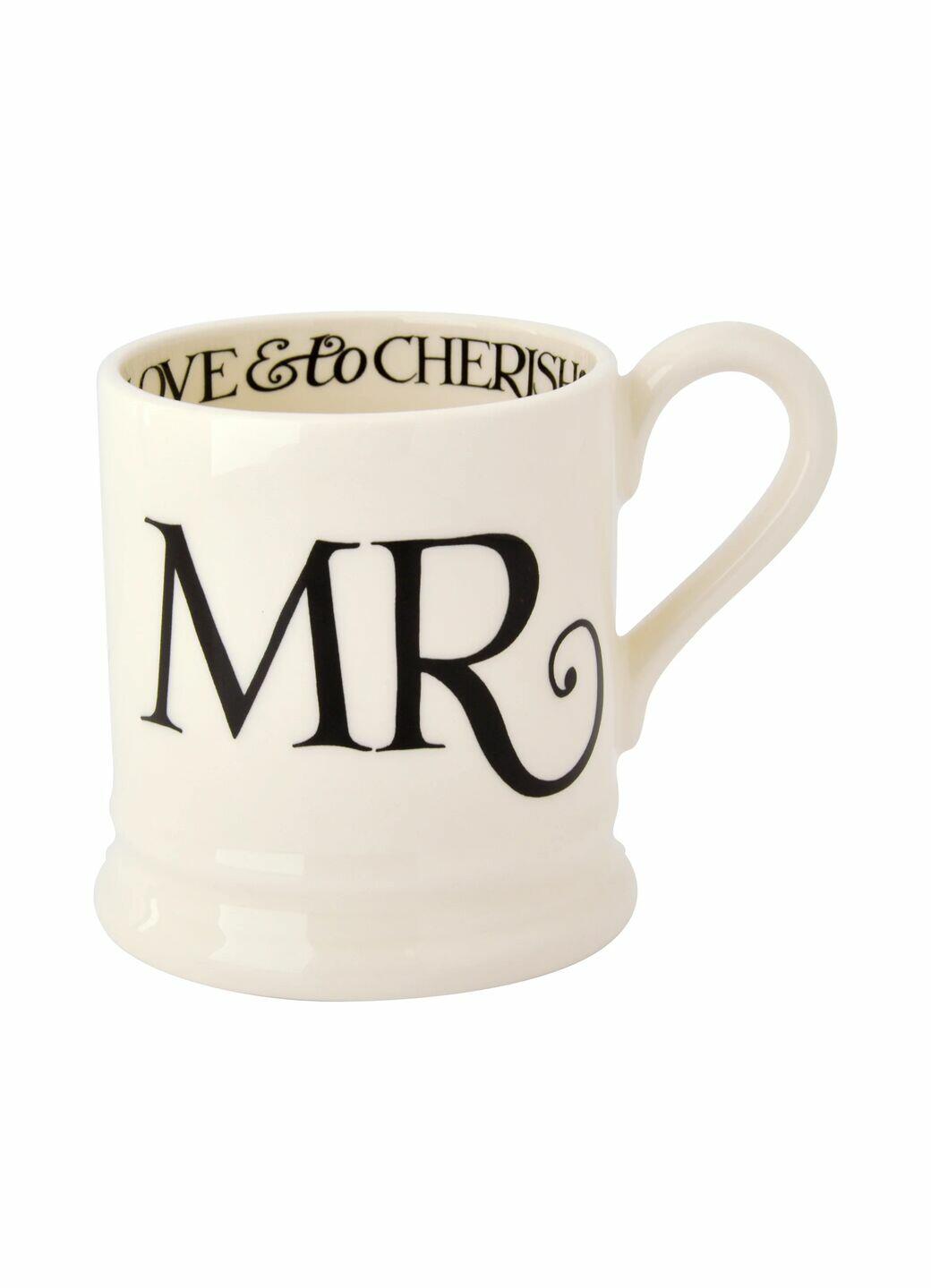 Seconds Black Toast Mr 1/2 Pint Mug - Unique Handmade & Handpainted English Earthenware Tea/Coffee Mug