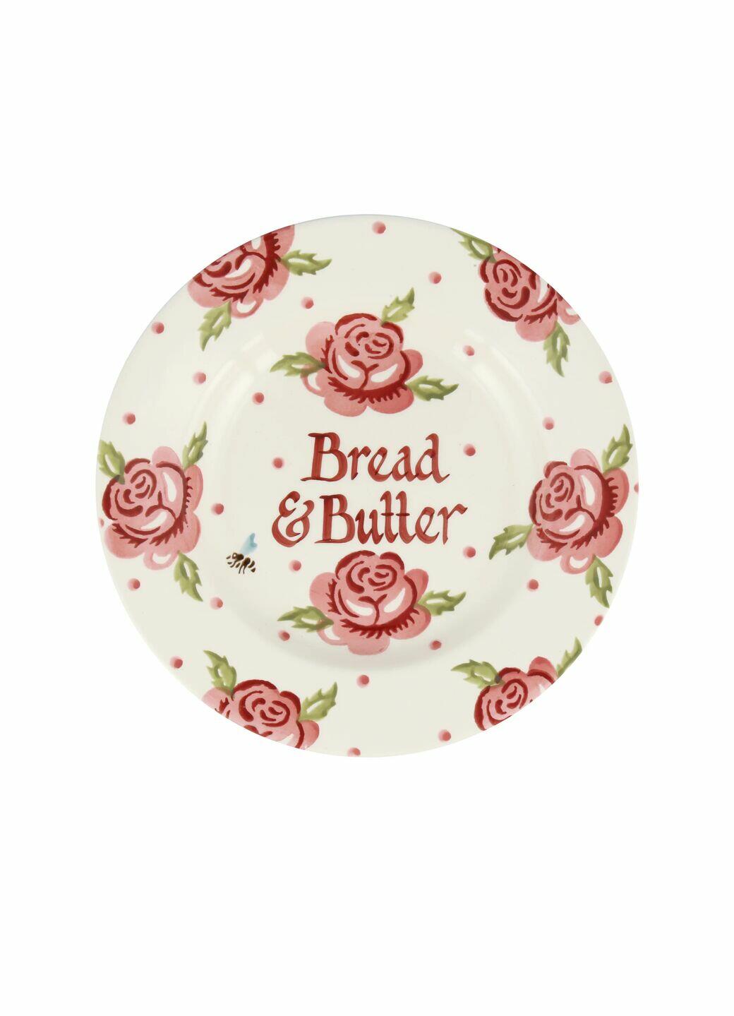 Personalised Rose & Bee 8 1/2 Inch Plate - Customise Your Own Pottery