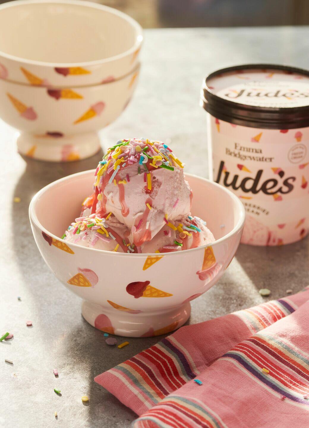 Emma Bridgewater Jude's Ice Cream French Bowl - Unique Handmade & Handpainted English Earthenware Decorative Plates