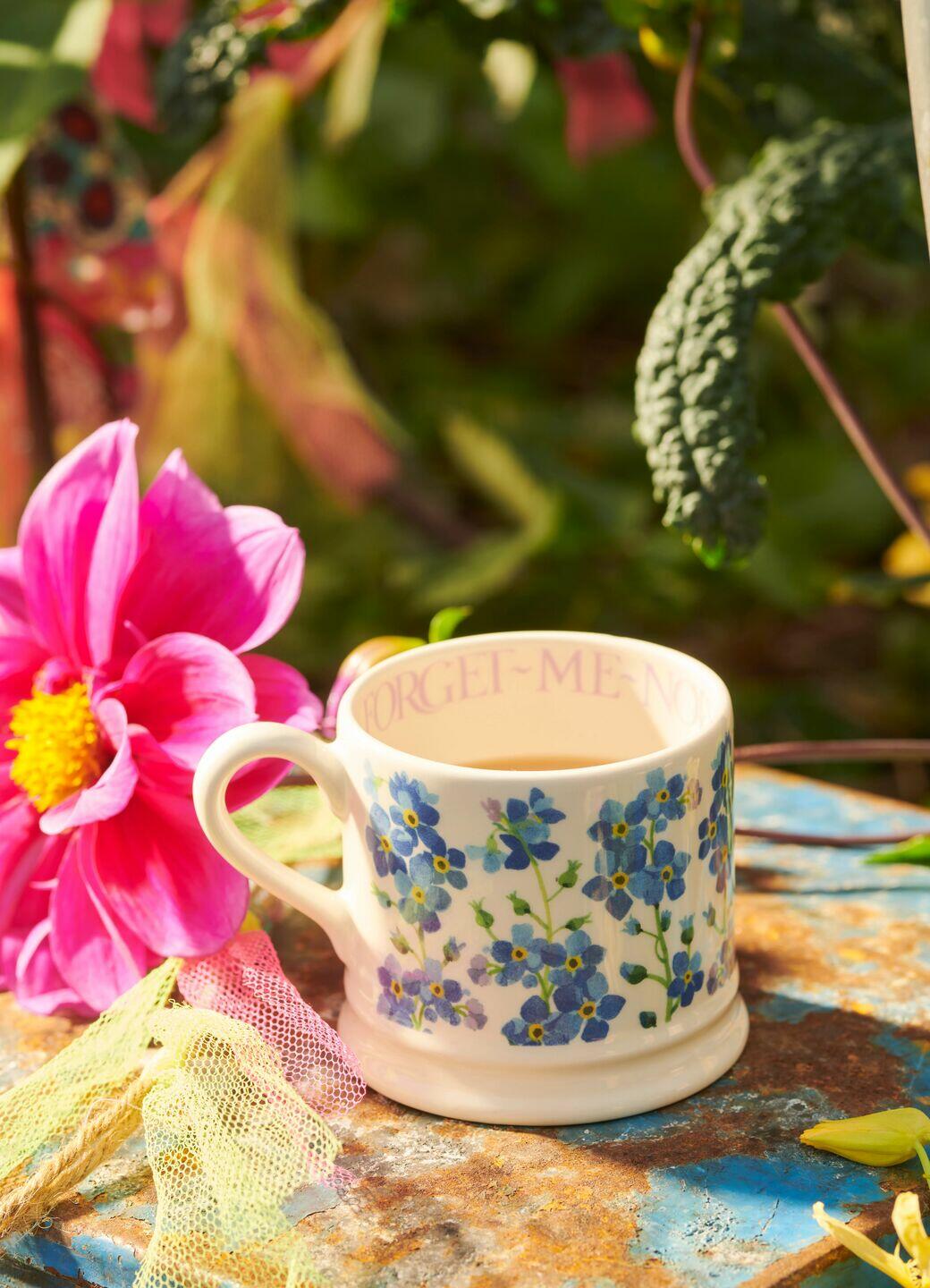 Emma Bridgewater Forget Me Not Small Mug - Unique Handmade & Handpainted English Earthenware Tea/Coffee Mug