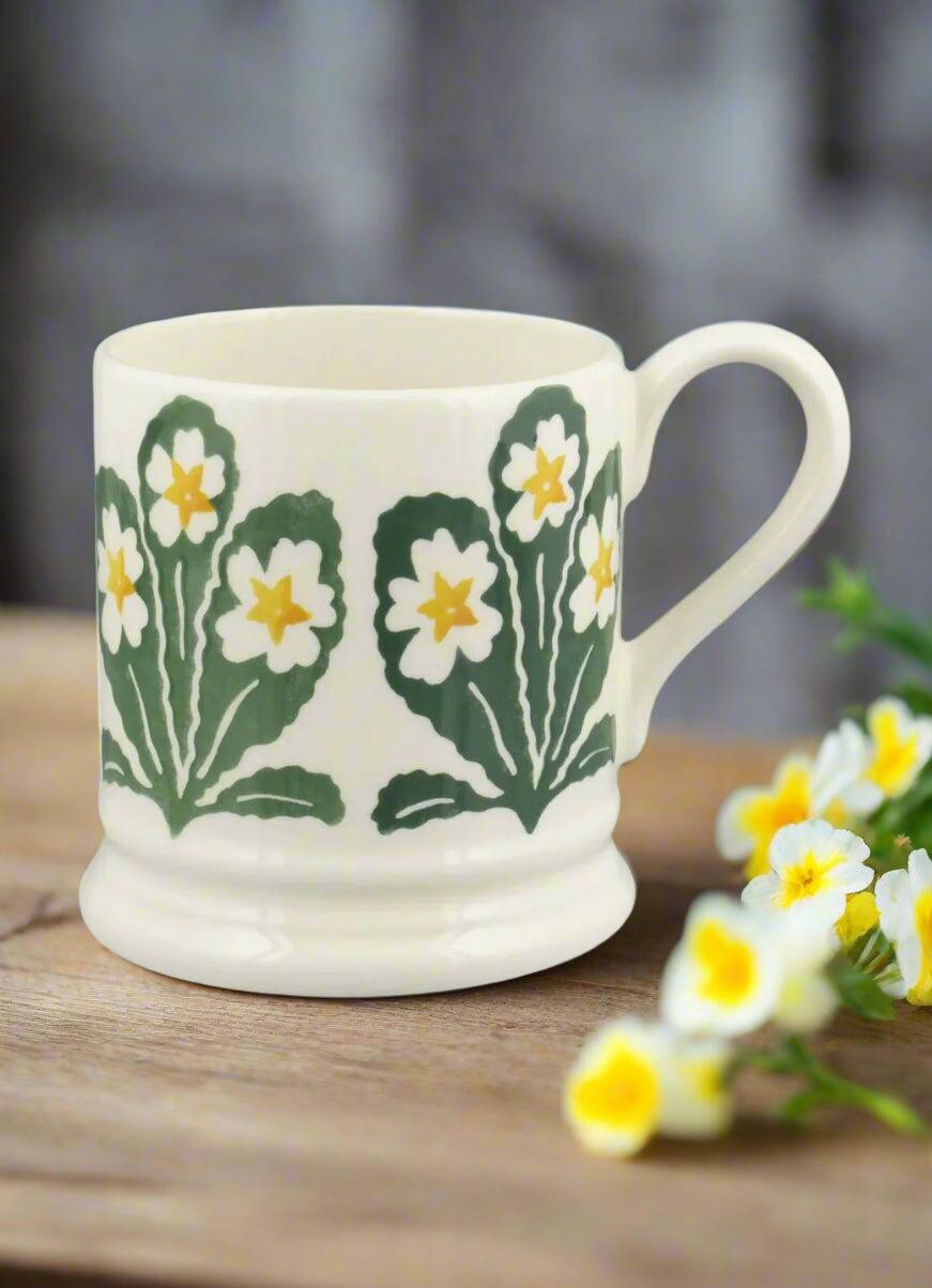 Primrose 1/2 Pint Mug - Unique Handmade & Handpainted English Earthenware Tea/Coffee Mug