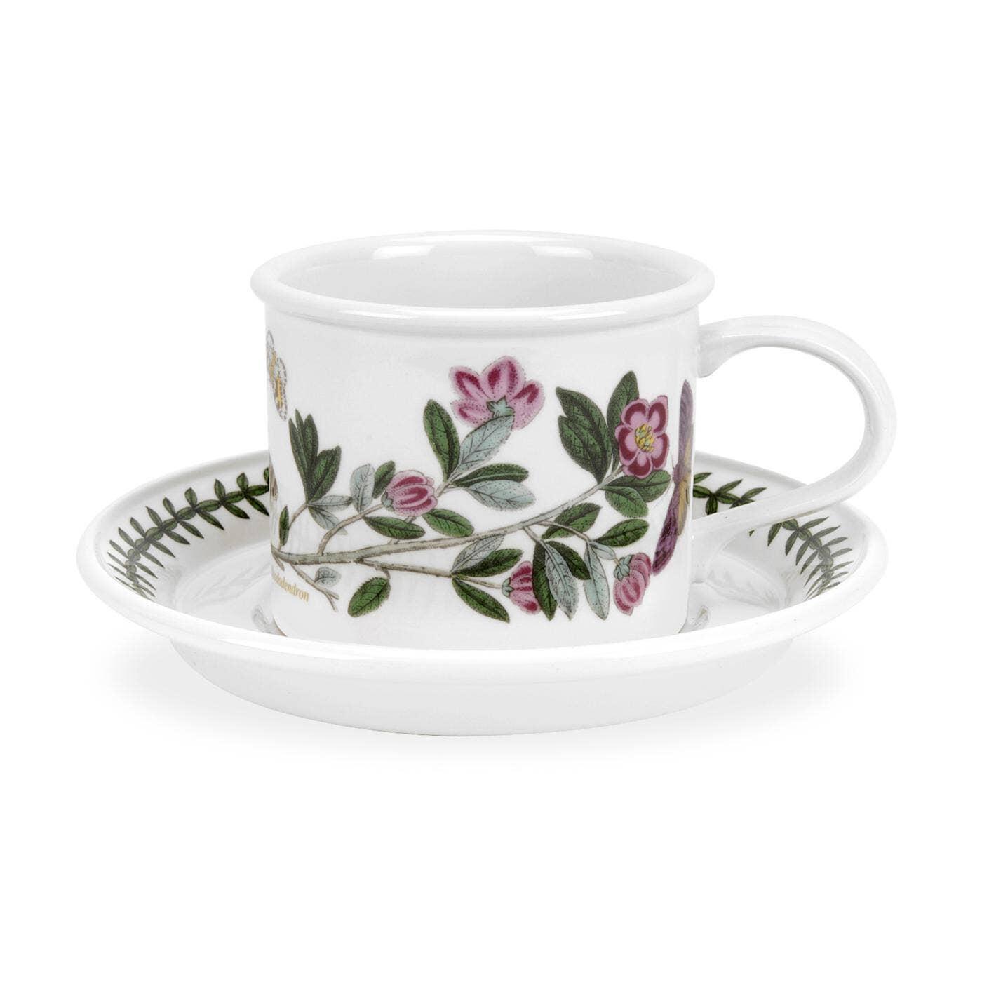 Portmeirion Botanic Garden Mocha Coffee Cup and Saucer Rhododendron
