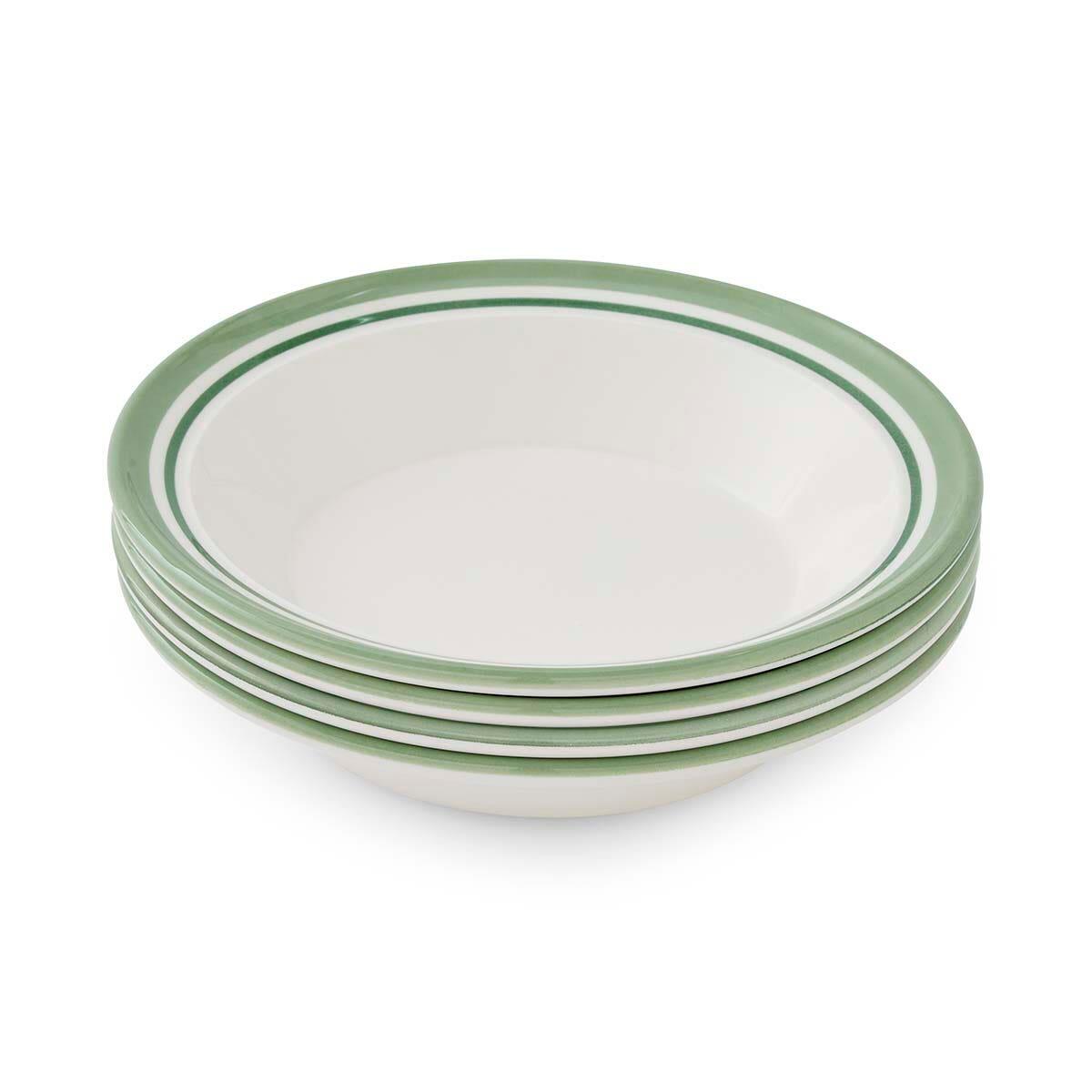 Potter's Stripe Set of 4 Soup Plates, Green