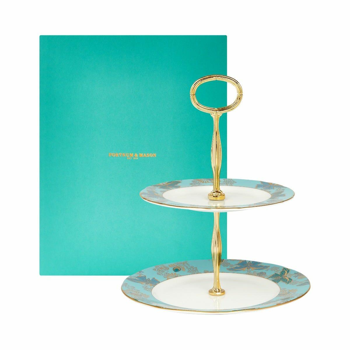 High Tea Two Tier Cake Stand, Fine Bone China, Fortnum & Mason