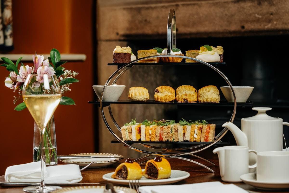 English Sparking Afternoon Tea for Two at The Peacock at Rowsley, Derbyshire