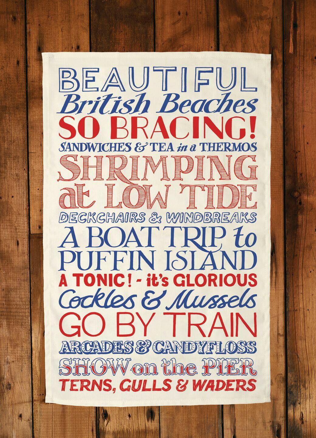 Red & Blue Toast Tea Towel
