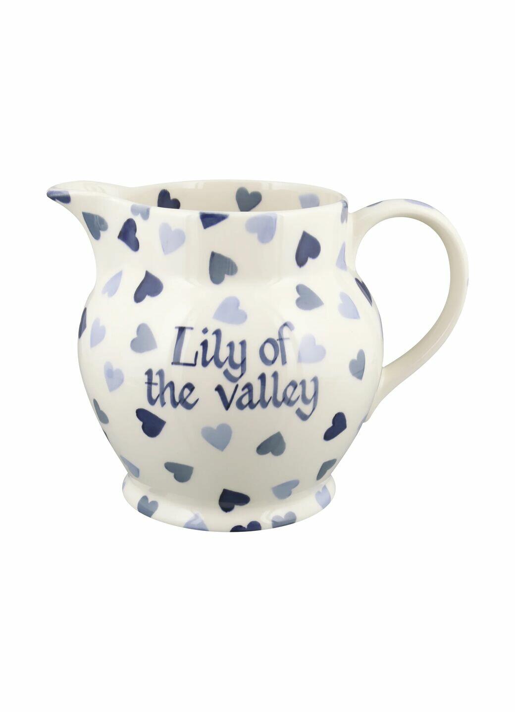 Personalised Blue Hearts 3 Pint Jug - Customise Your Own Pottery