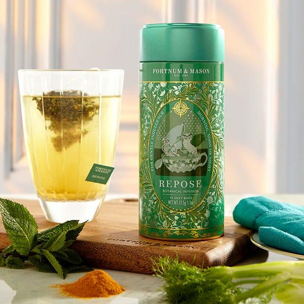 Repose Botanical Infusion Tin, 15 Silky Tea Bags, 37.5g, Fortnum & Mason