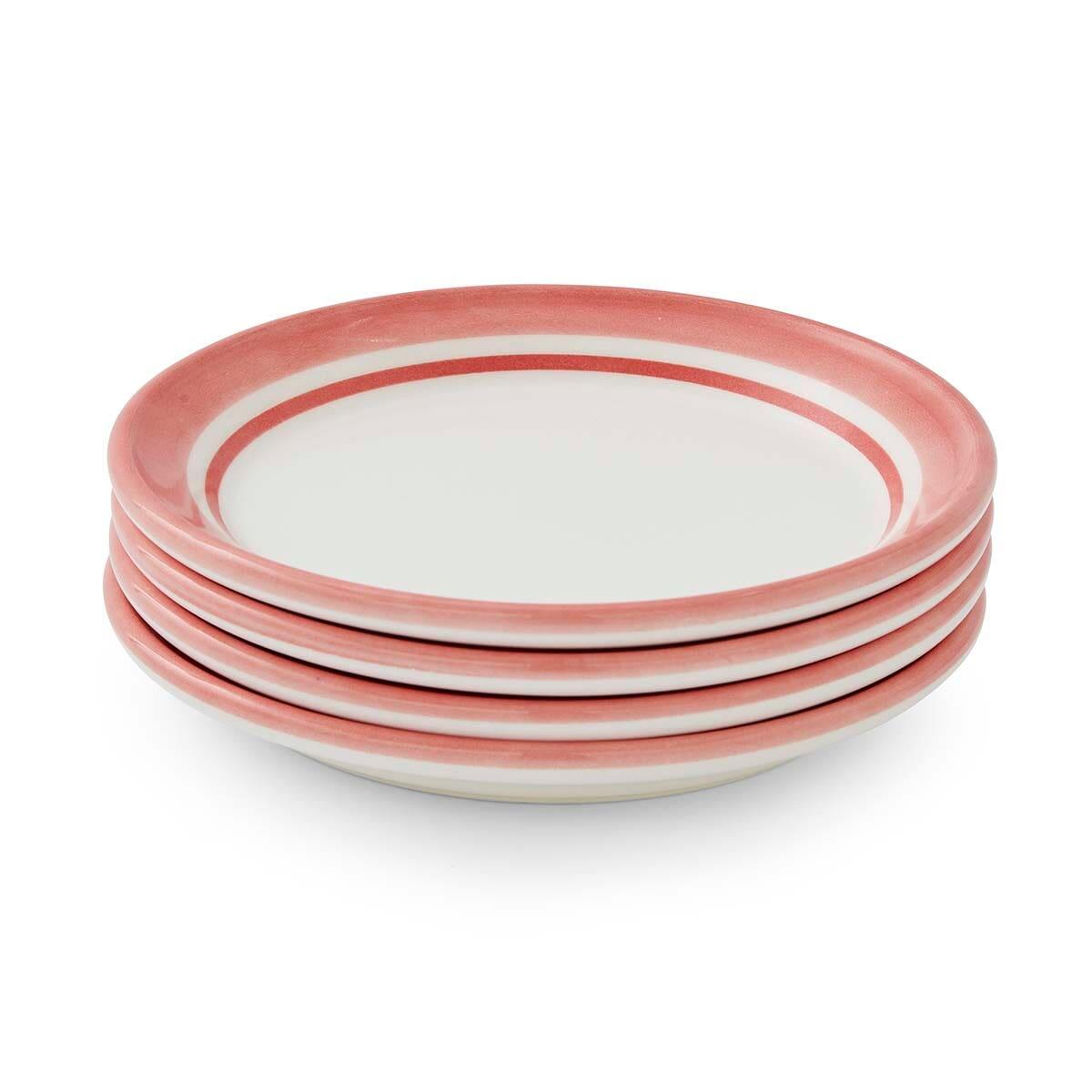 Potter's Stripe Set of 4 Bread Plates, Red