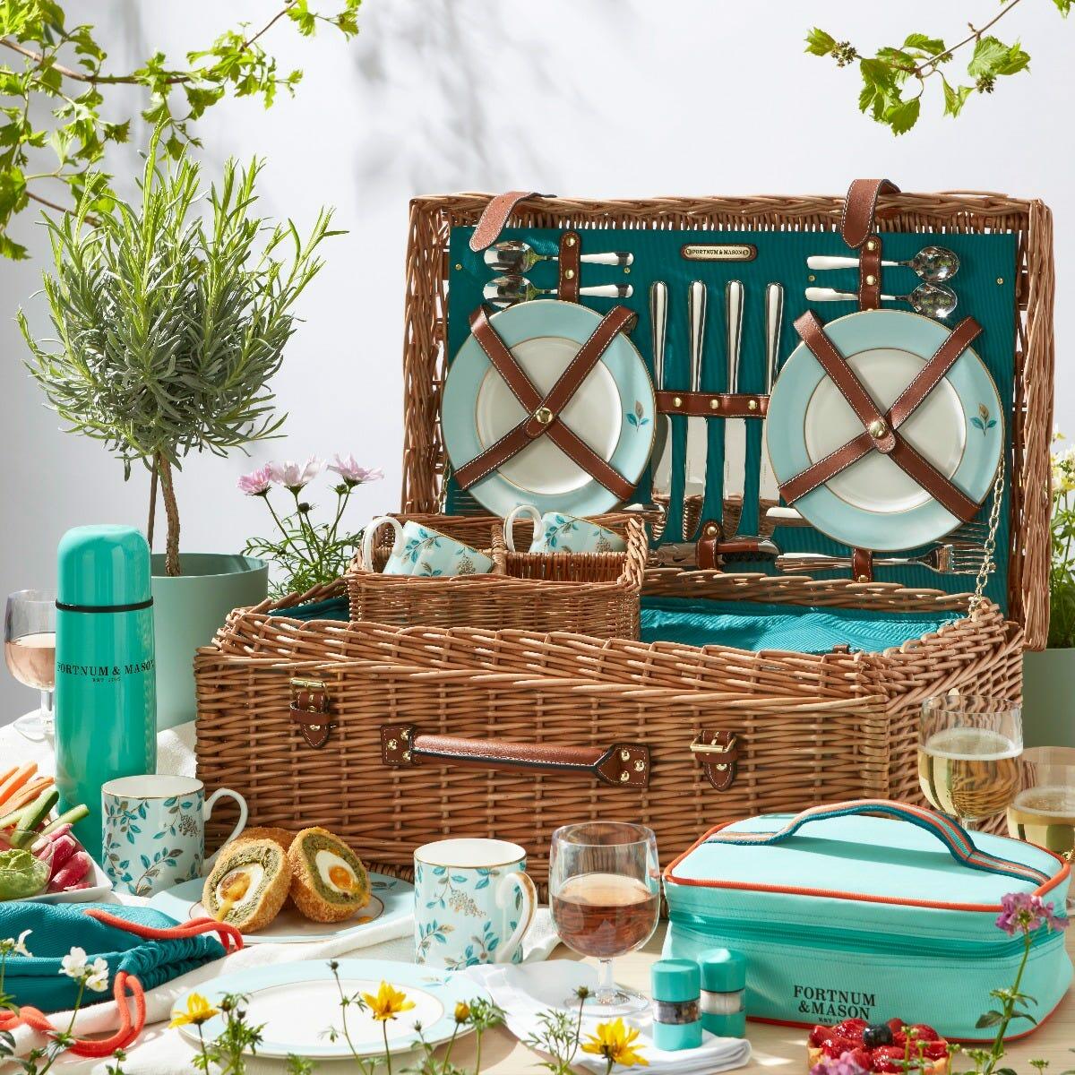 Camellia Picnic Hamper for Four, Wines, Champagne, Fortnum & Mason