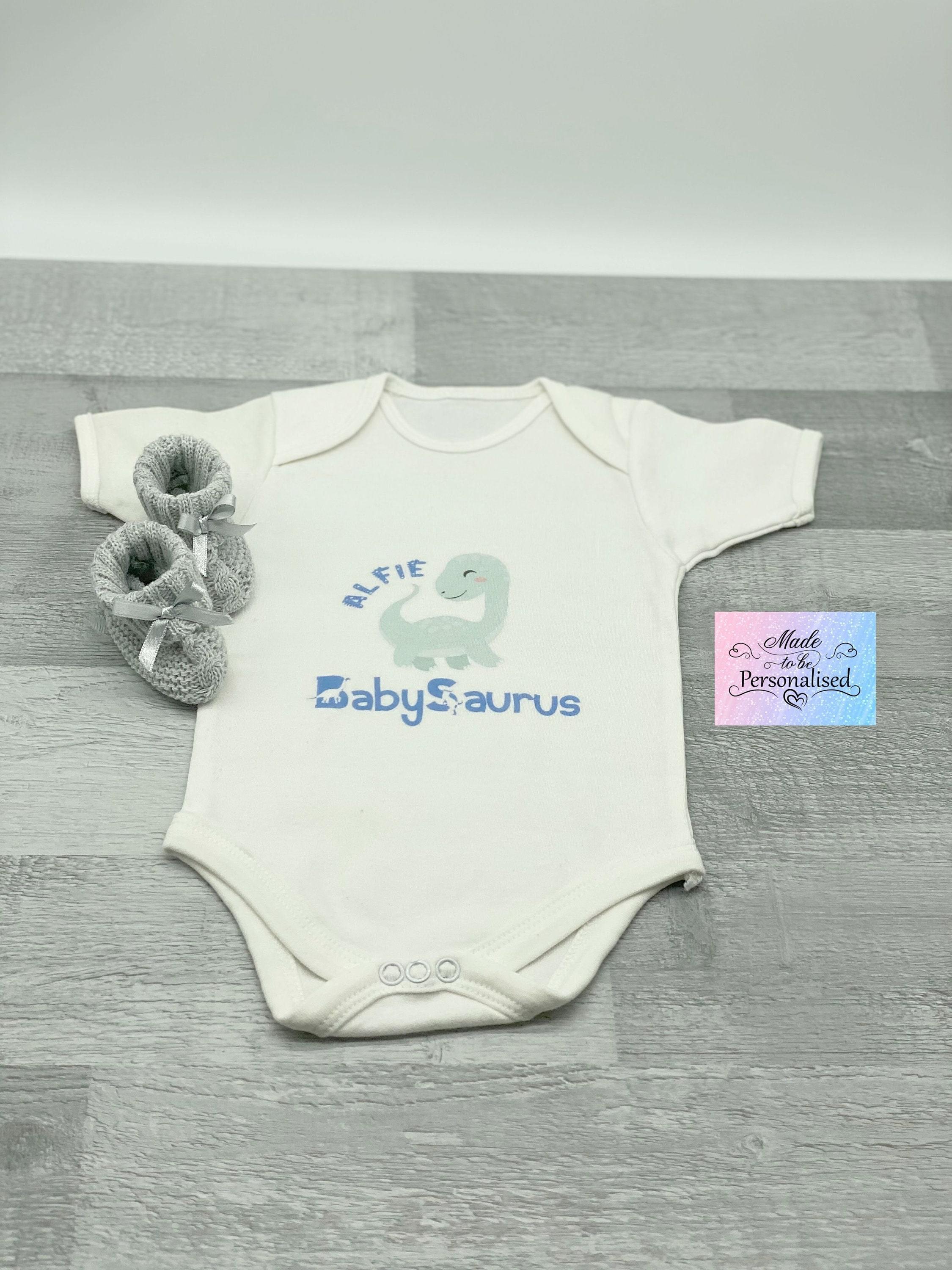 Personalised Letter & Name Printed Baby Romper Babygrow Gift Custom 