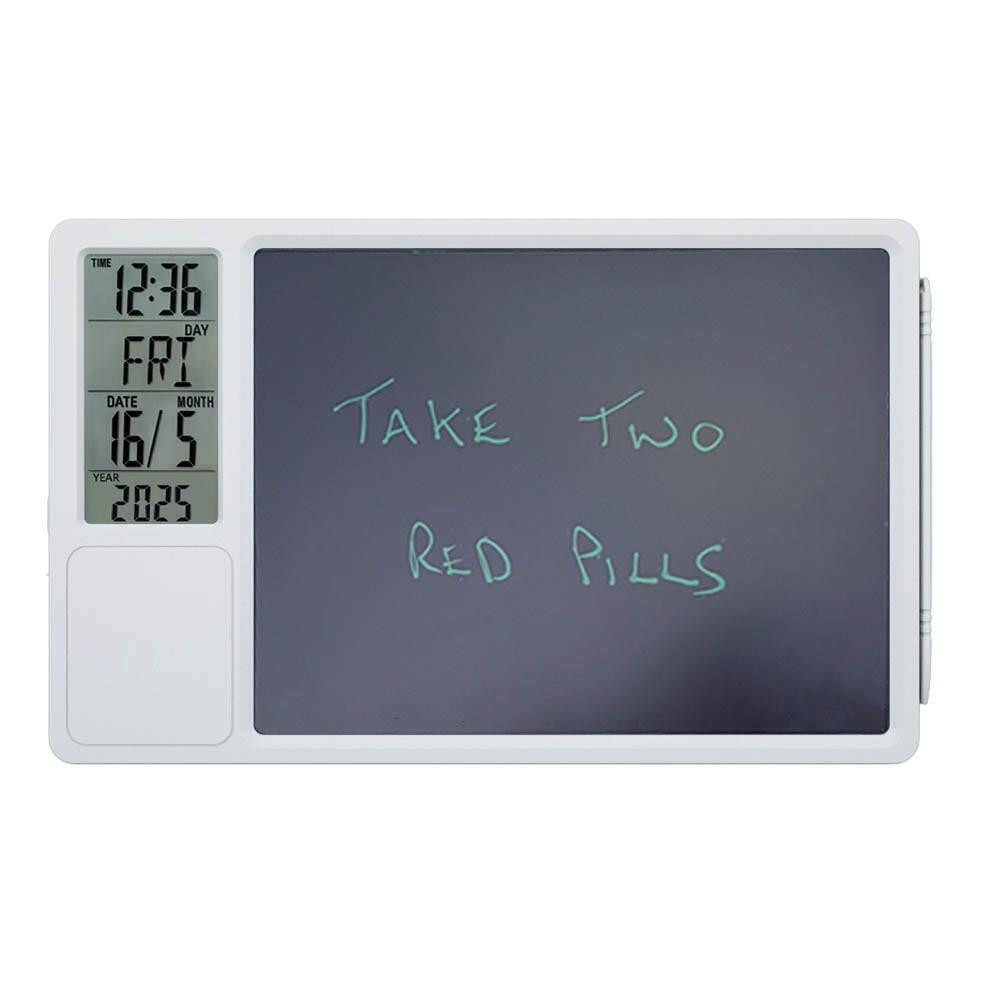 This is an image of Digital Memo Board and Day Date Clock by Lifemax showing take two red pills
