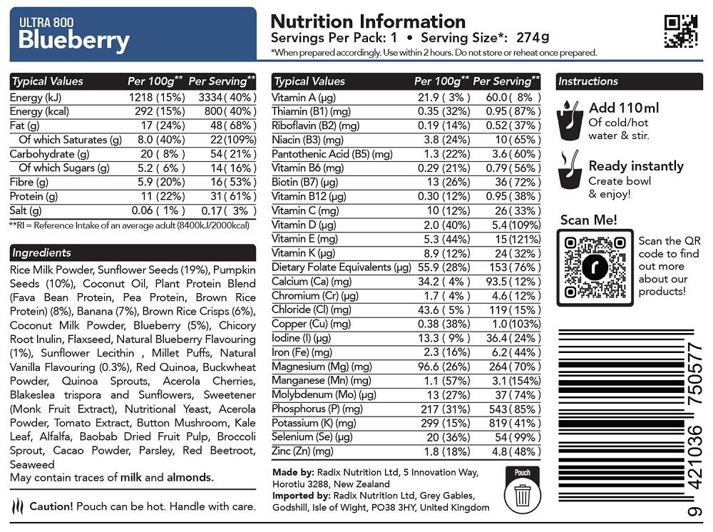 Blueberry Breakfast - Ultra - 800kcal - Pack of 6 - Additional Image 1