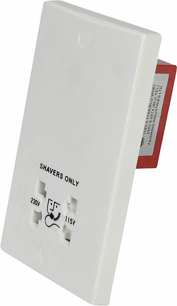 Eagle 230 / 115V Shaver Socket Curved Edge, E344FA