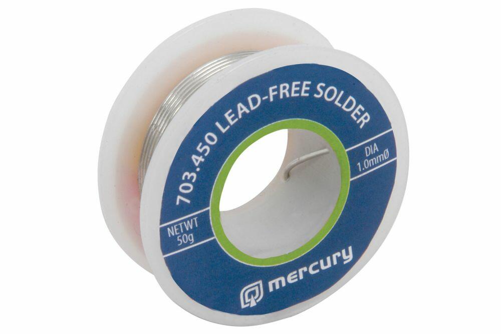 Mercury Lead-free solder, 1.0mm, 50g, 7.5m reel - 703.450UK