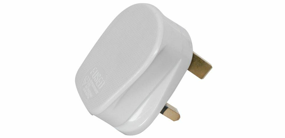 Mercury Rubber UK mains plug, 13A fuse, white - 429.633UK