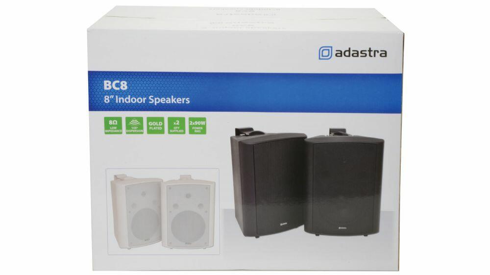 Adastra BC8-B, 8inch Stereo Loudspeaker Black Pair - 100.911UK