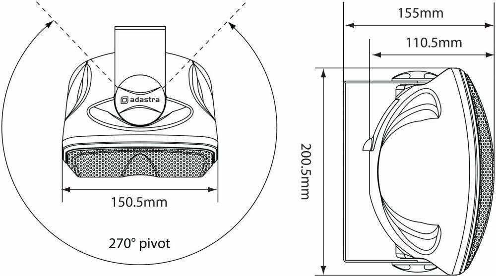 Adastra FC4V-B compact 100V background speaker 3.5in, black - 952.964UK