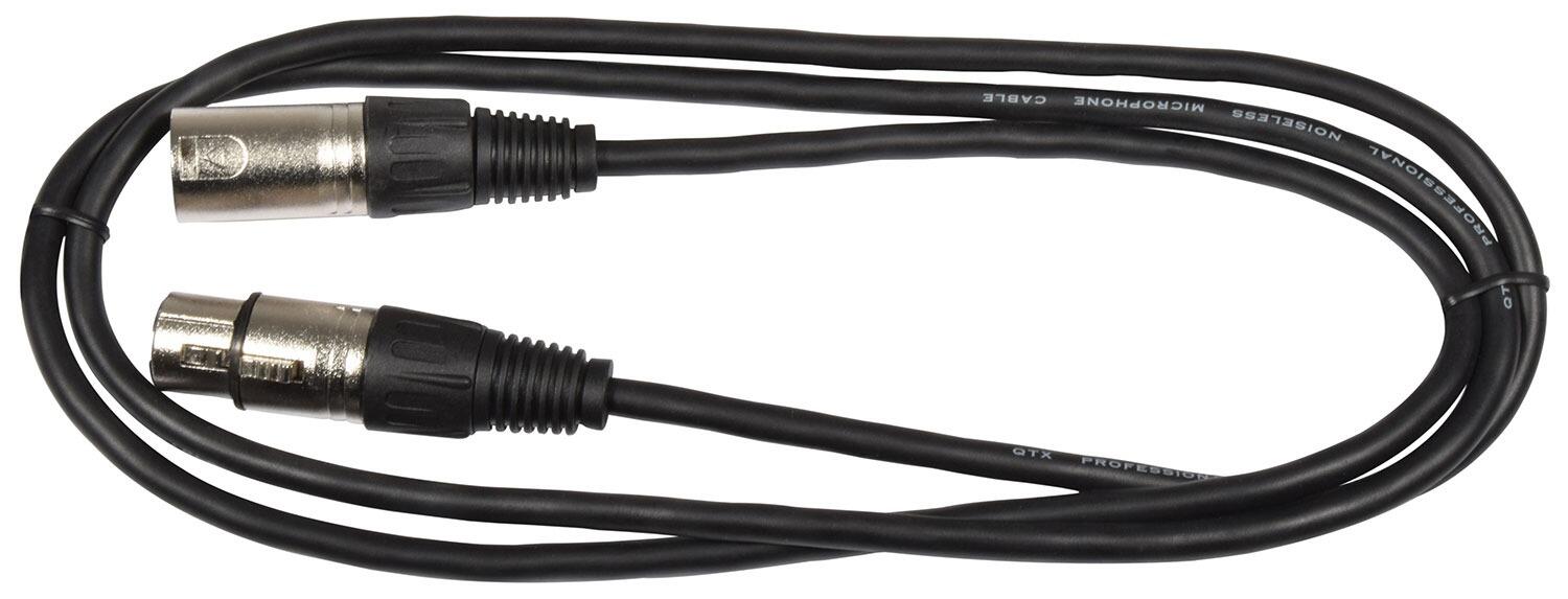 QTX Microphone Lead XLR Male to XLR Female, 3 Metres - 190.081