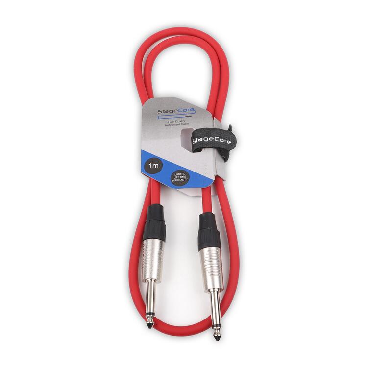 StageCore 6.35mm-6.35mm Mono Jack Instrument Lead, LU1, RED - (90014)