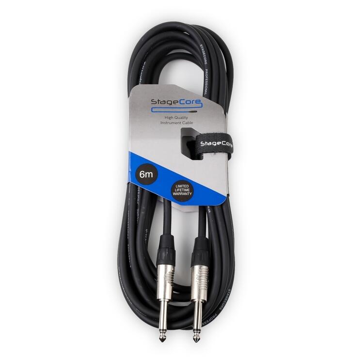 StageCore 6.35mm-6.35mm Mono Jack Instrument Lead, LU6, BLACK - (90025)