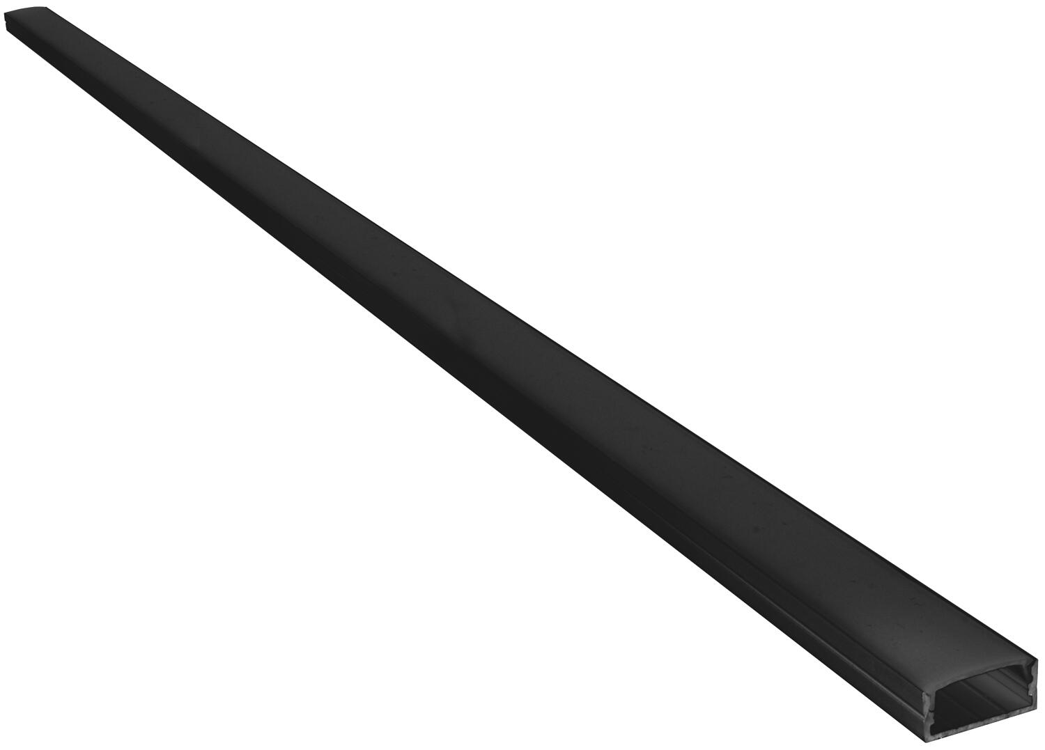 LYYT Aluminium LED Tape Profile Wide Crown 1m Black 156.869UK