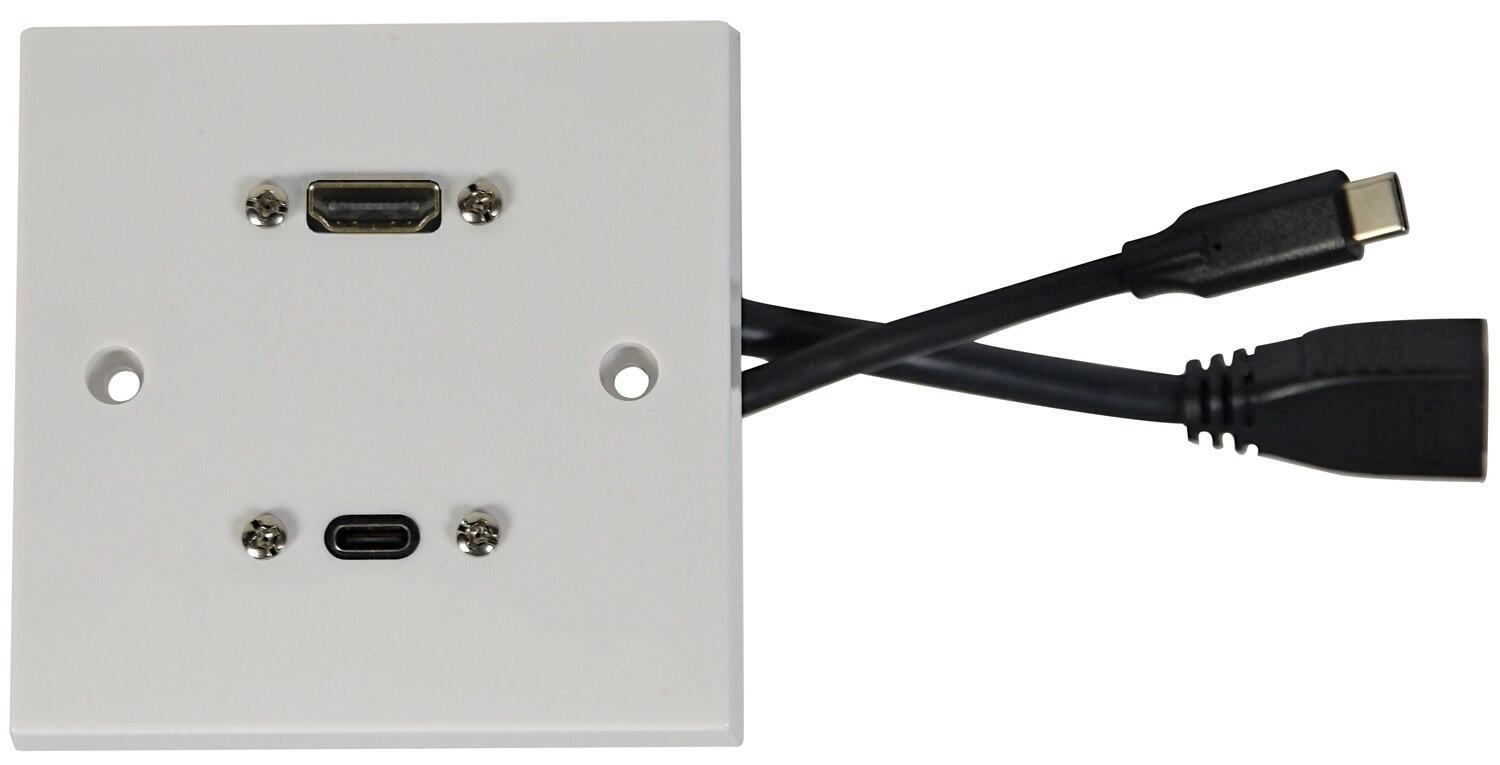 AV:Link Multimedia Wallplate with 8K HDMI and USB4 Type-C Sockets - 122.387UK