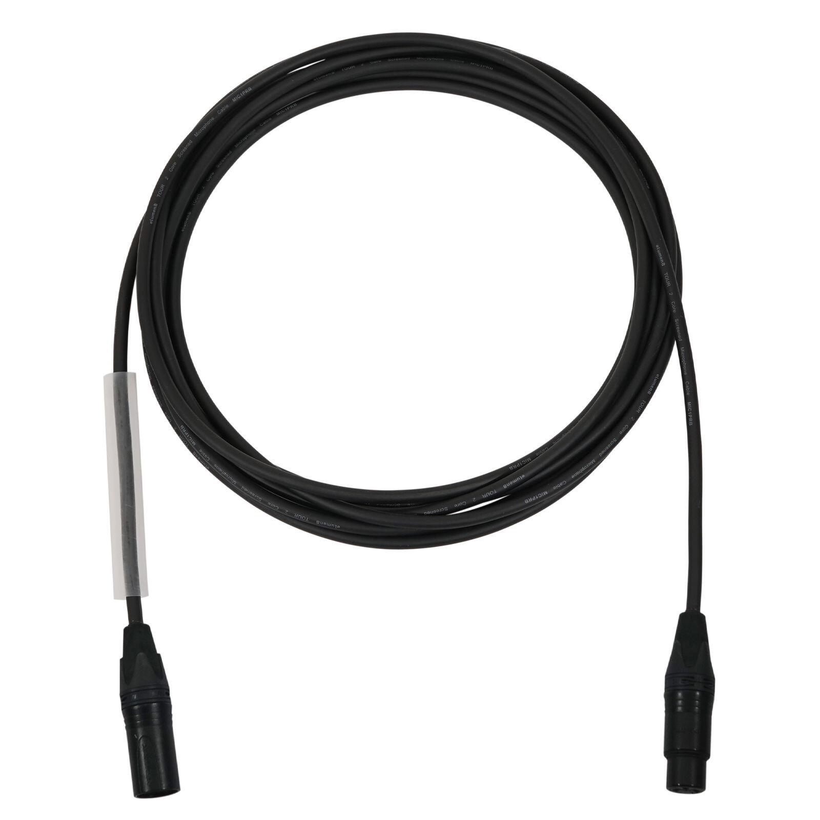 eLumen8 Neutrik 3 Pin XLR Microphone Lead 2m - Black - Coil