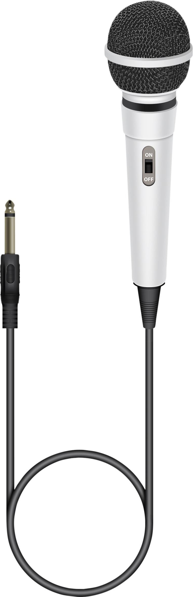 Soundlab Dynamic Karaoke Microphone With Fixed 3m 6.35mm Jack Lead Colour White, G256DW