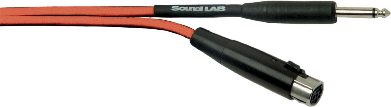 SoundLAB Standard Unbalanced Fluorescent 3 Pin XLR to 6.35 mm Jack Plug Microphone Lead, Red G033F
