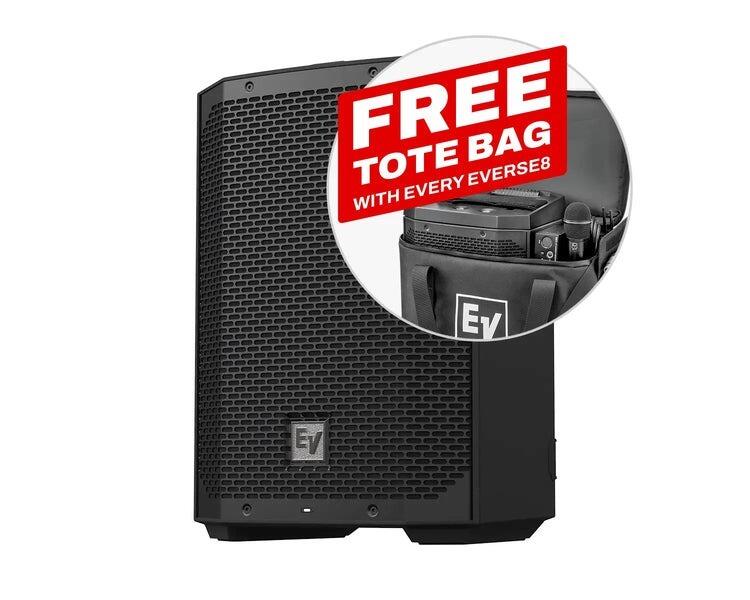 Electrovoice EVERSE 8, Pro Battery Powered 8 Loudspeaker, Bluetooth 400W, Black