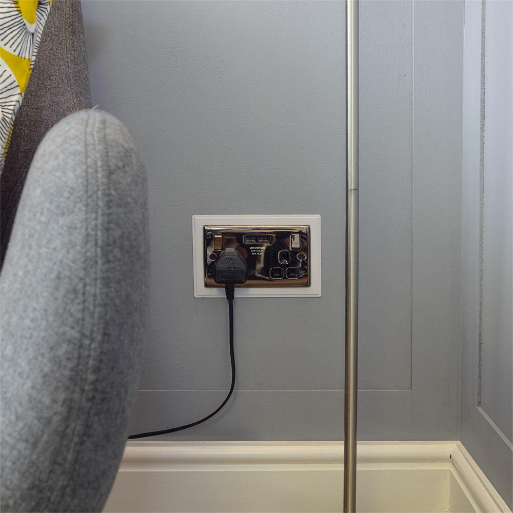 Eagle 2 Gang Finger Plate for Twin Sockets or Double Switched Plates Colour White (E381)