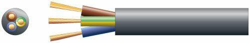 Mercury 3 core round mains PVC, 3 x 32/0.2mm, 10A, 7.2mm, Black, 100m - 804.344UK
