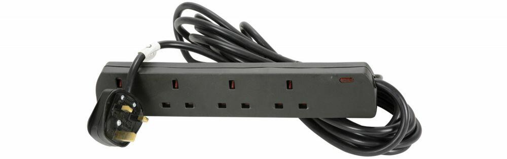 Mercury UK 4-Gang Extension Lead Black 5.0m - 430.835UK