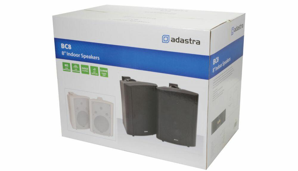 Adastra BC8-B, 8inch Stereo Loudspeaker Black Pair - 100.911UK