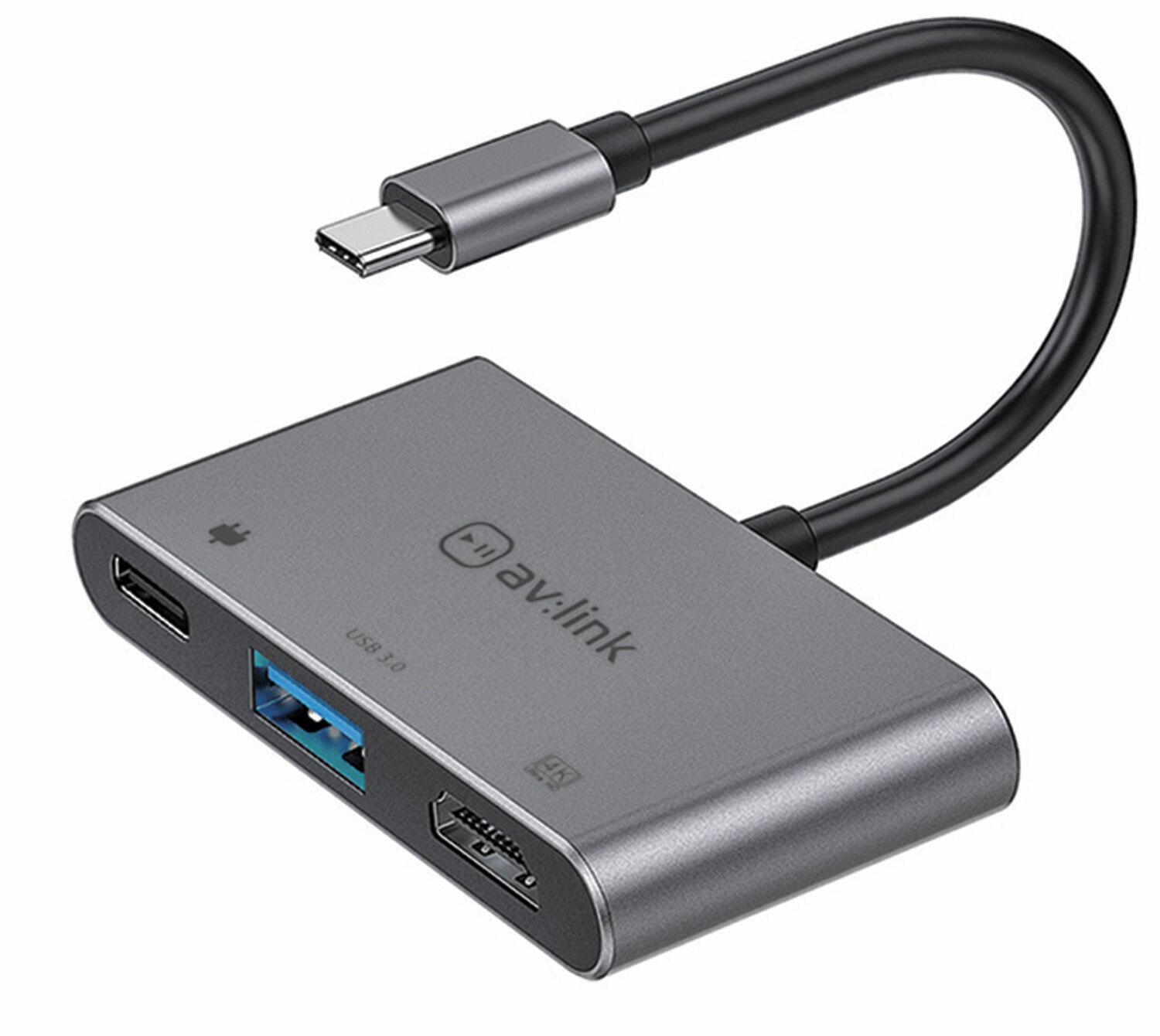 AV:Link 3 Port Slim USB3.0 Type-C Hub - 500.106UK