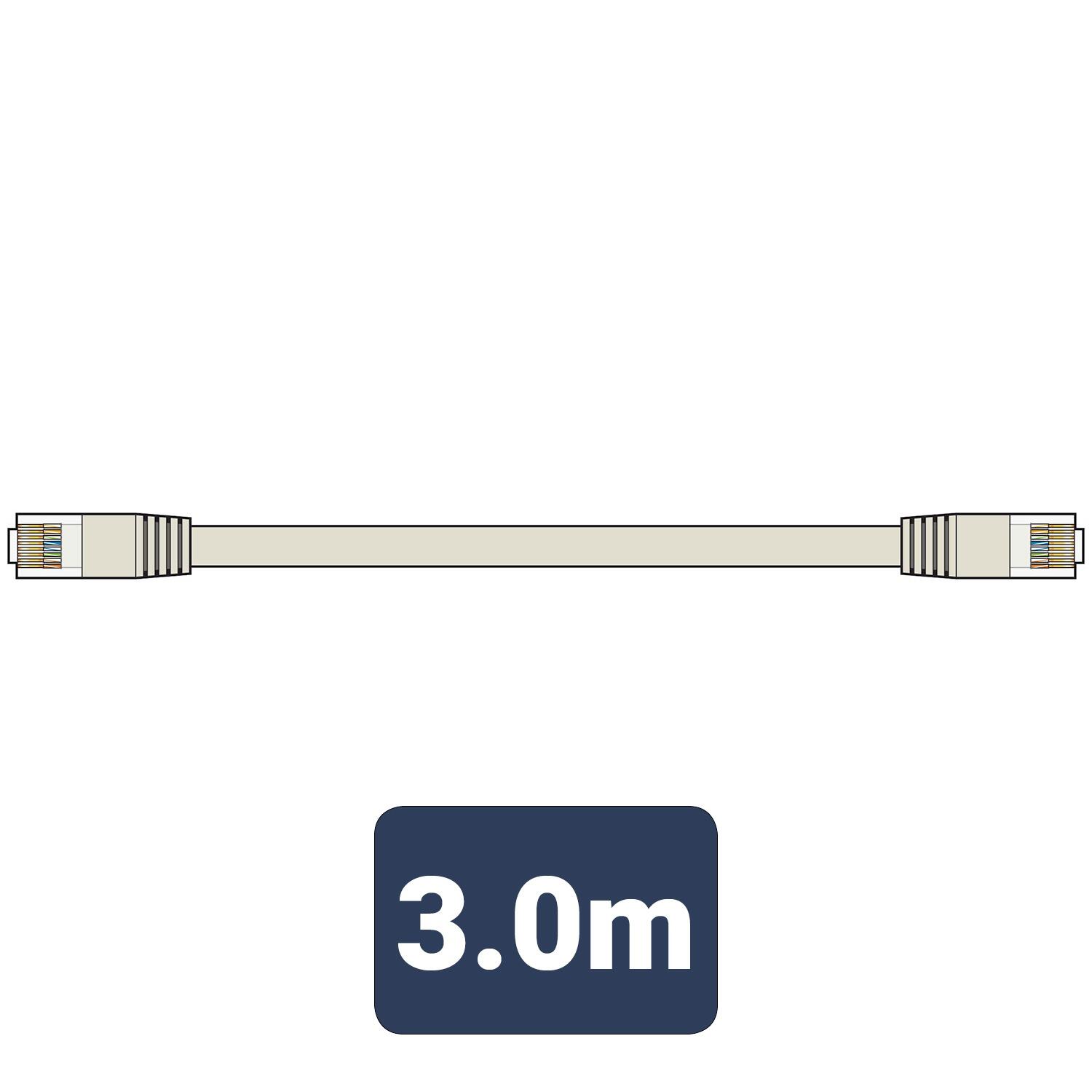 AV:Link Cat6 Patch Lead UTP RJ45 plug to RJ45 plug - 3m - 113.134UK