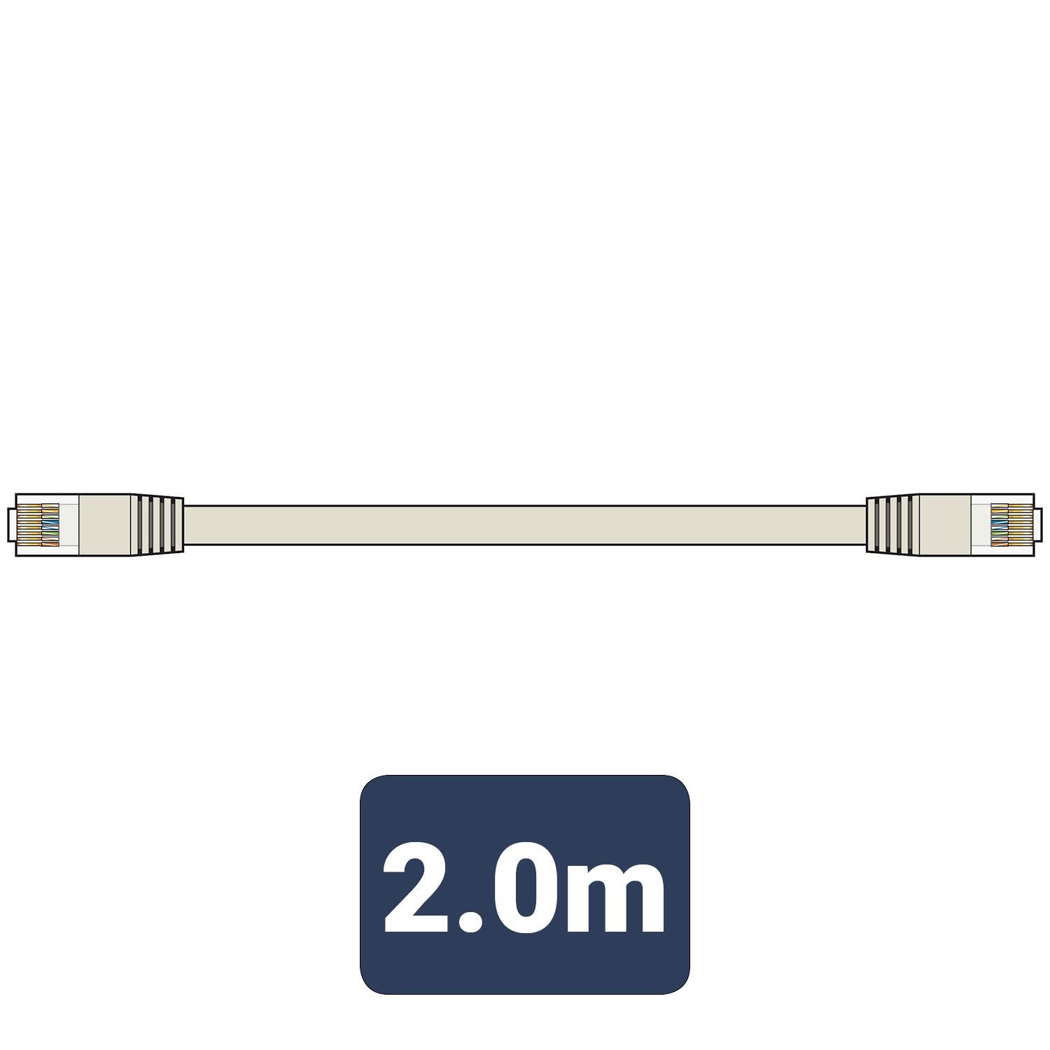 AV:Link Cat6 Patch Lead UTP RJ45 plug to RJ45 plug - 2m - 113.132UK