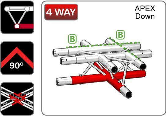 Trilite 2TRJ41, 4 way, Triangular Truss Apex Up/Down Junction, 200 Series