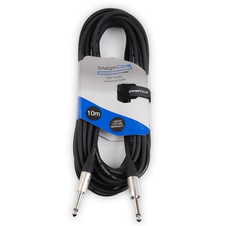 StageCore 6.35mm-6.35mm Mono Jack Instrument Lead, LU10, BLACK - (90031)