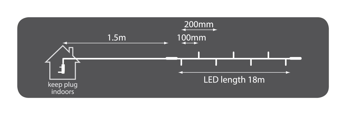 LYYT 180 LED Heavy Duty Static String Light - Multicolour RGBA 155.410UK