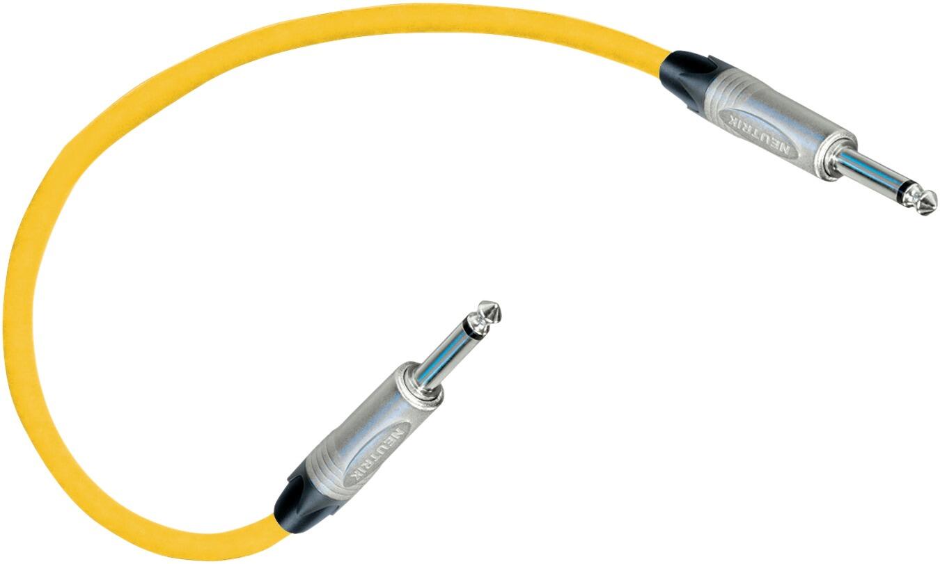 Soundlab Professional 6.35 mm mono jack plug Patch Lead With Neutrik Connectors 0.5m Colour Yellow, G039AS