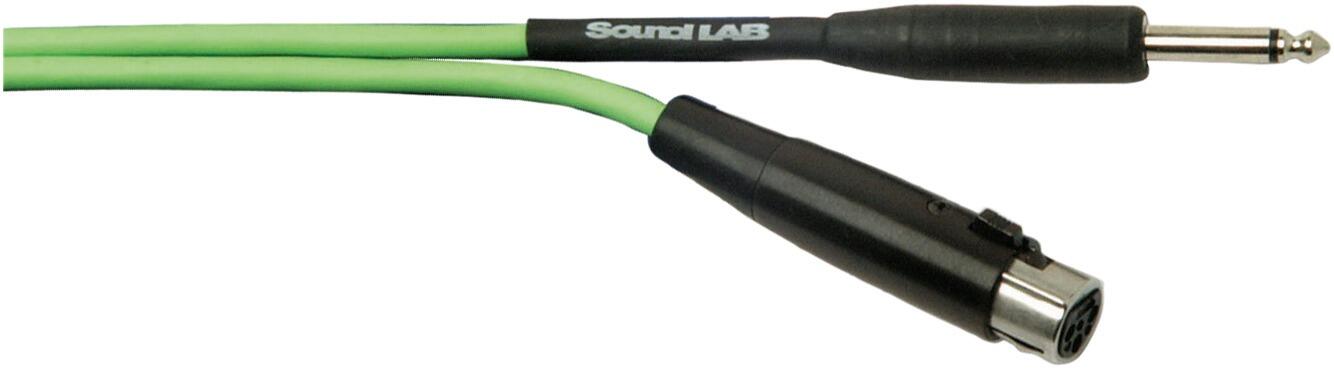 SoundLAB Standard Unbalanced Fluorescent 3 Pin XLR to 6.35 mm Jack Plug Microphone Lead Green, G033G