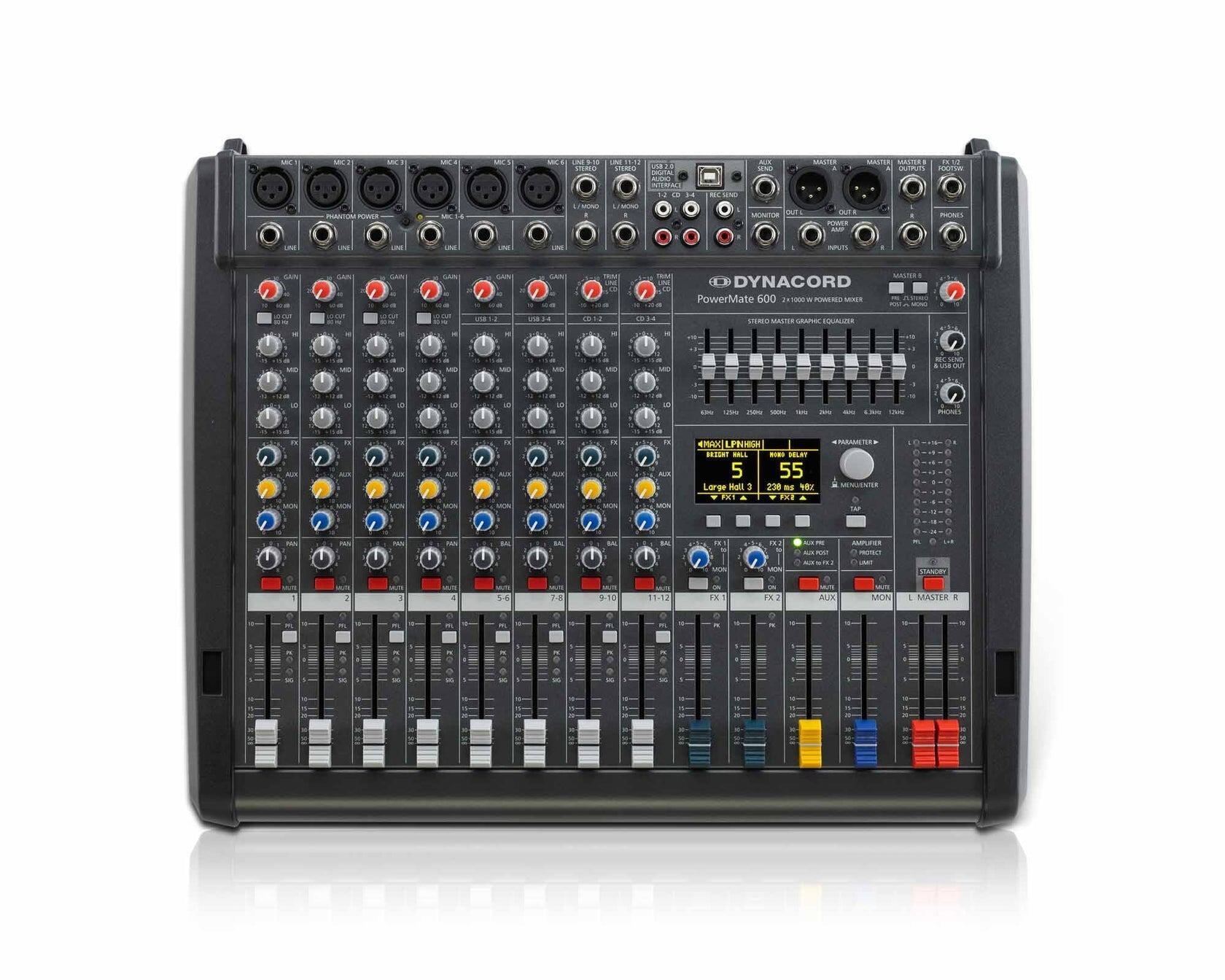 Dynacord PowerMate 600-3, 8 channel Powered Mixer, Twin FX, 2 x 1000w