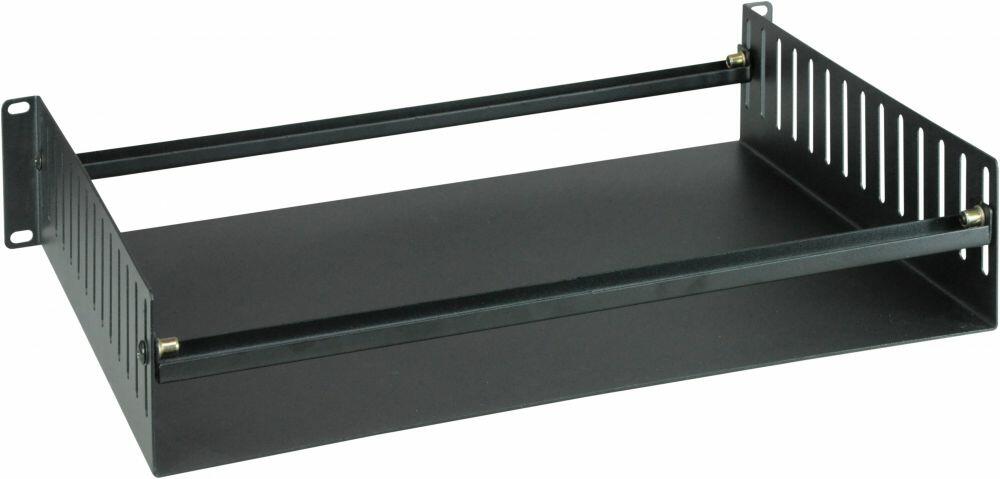 SoundLAB Steel Rack Tray with Adjustable Equipment Clamps and Fixings Size 2U, L097GE