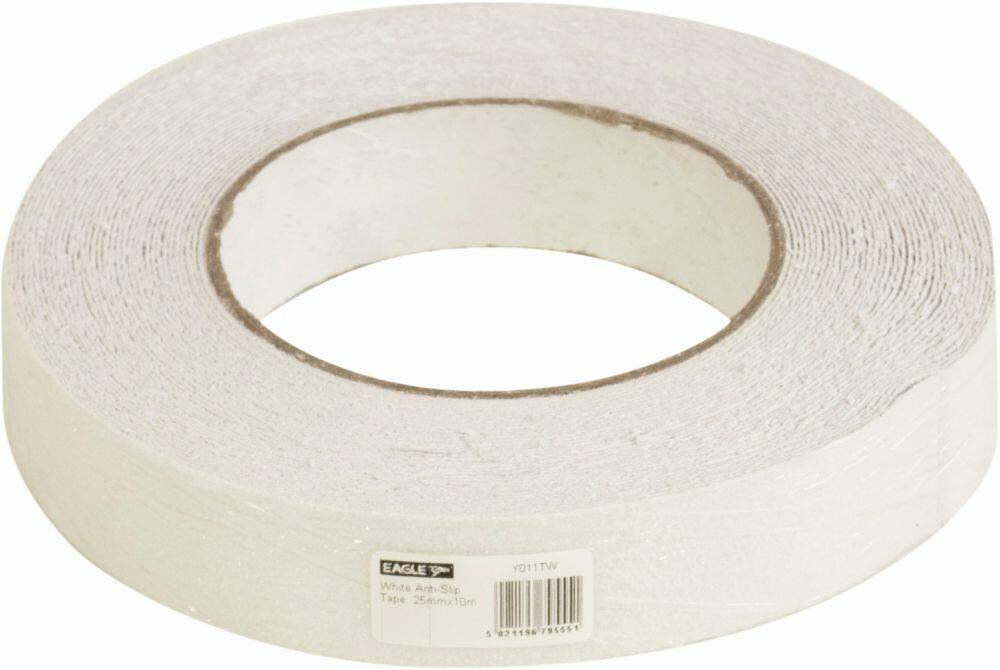 Eagle White Self-Adhesive Anti Slip tape Dimensions 10m x 25mm, Y011TW
