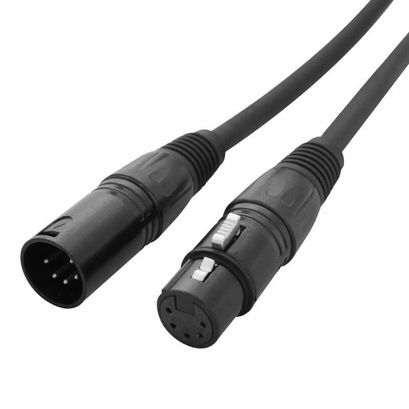 LEDJ DMX Lead, 5 pin Male XLR to 5 pin Female XLR, 2m, CABL185